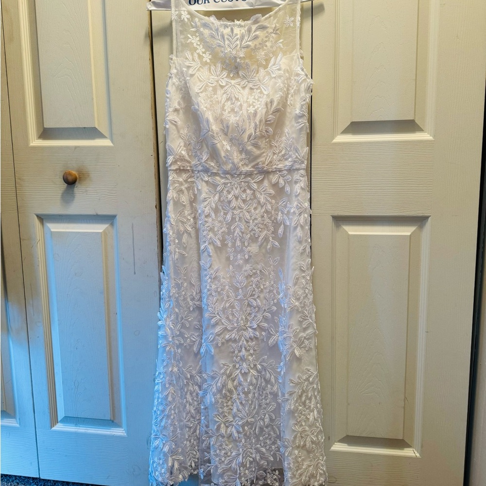 Appliqué Midi Cocktail Dress